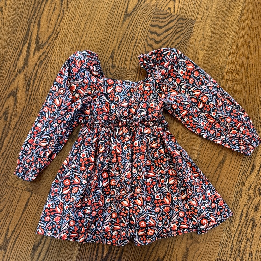 Crewcuts Floral Kids Dress - Red and Blue